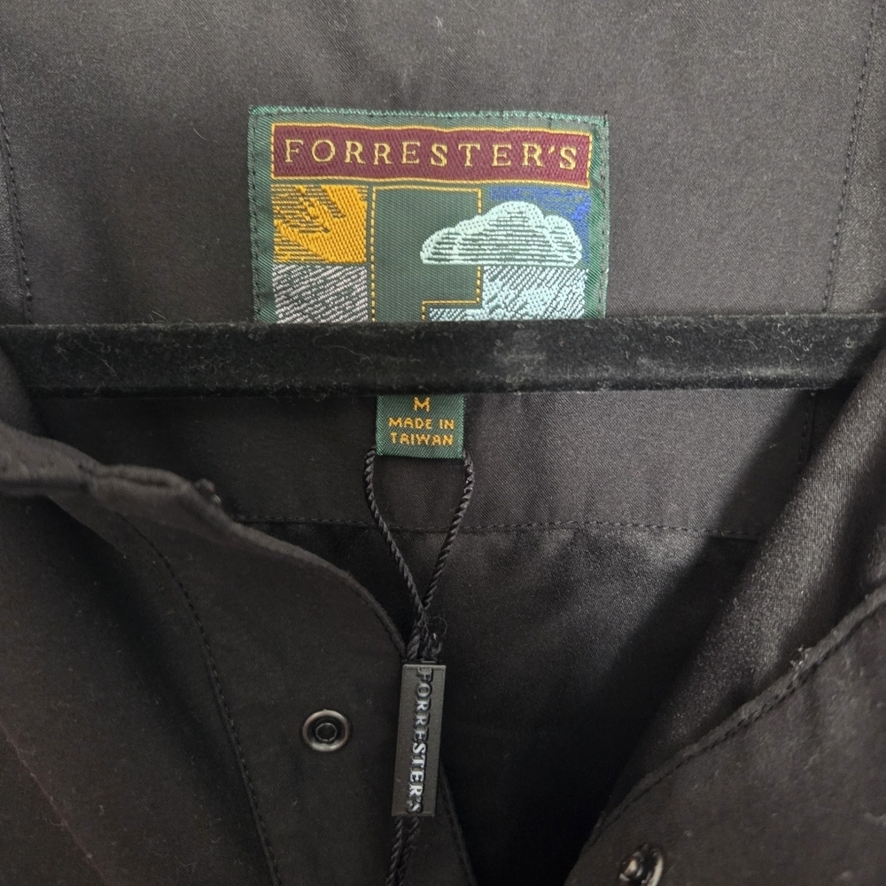 Men's Vintage Jacket Windbreaker Medium Forrester's brand pullover Color Black - Picture 2 of 8